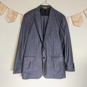 Hickey Freeman Gray Plaid Suit 40R Pants 36x31